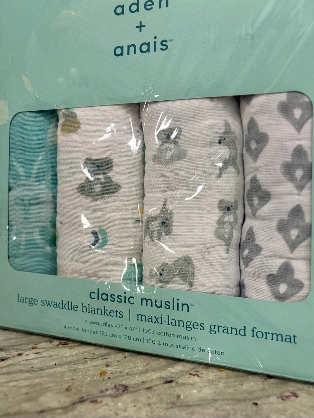 aden + anais 4-Pack Classic Swaddling Cloths “Now & Zen” NEW IN SEALED BOX 🐨‎